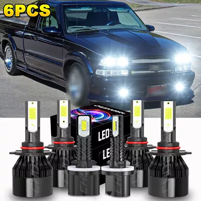 For S10 1998-2002 2003 6000K LED Headlight 6x Bulbs High/Low Beam+Fog Light Kit • $26.99