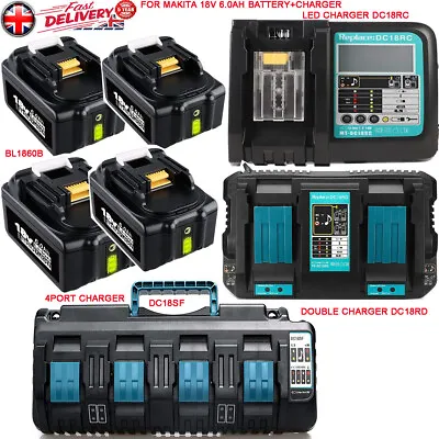 For Makita 18V Battery BL1830 BL1860 BL1850B DTD153 DTD154 DTD152 DMR110 Charger • £179.90