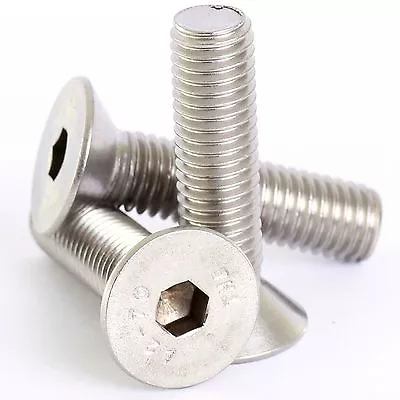 £6.79 • Buy M3 M4 M5 M6 A2 Stainless Countersunk Socket Screw Allen Key Bolts Screws DIN7991