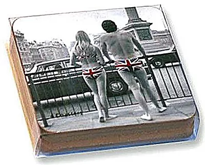 Cheeky Brits In Union Jack Pants Set Of 4 Drinks Coaster  (ti)   REDUCED!! • £3.99