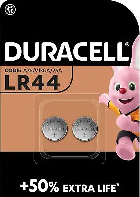 Duracell LR44 A76 V13GA 76A 50 % More Power 1 Blister Pack Of 2 Batteries • £3.69