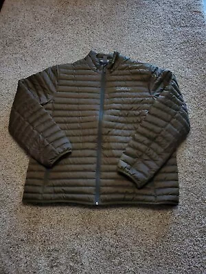  Eddie Bauer Down Jacket XL Men Brown Full Zip 650 Fill Puffer Zip Pockets • $34