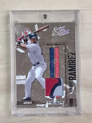 2004 Donruss Leather Lumber Manny Ramirez Jersey Patch /25 3 Colors Red Sox • $59.99