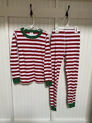 Hanna Andersson Pajamas Red/White Stripe With Green Trim Size US 8 130 Cm • $16.50