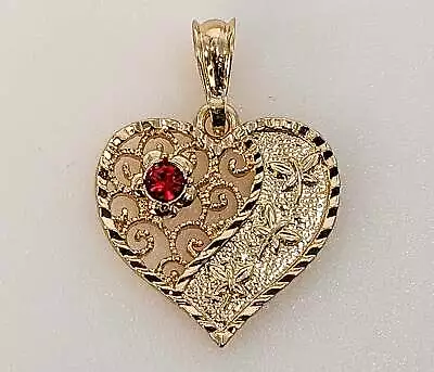 Gold Plated Heart Pendant Charm Mother Daughter Gift Oro Laminado Corazon Dije • $5