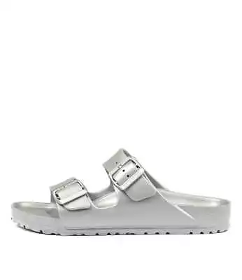 New Birkenstock Arizona Eva Sil Narrow Metallic Silver Womens Shoes Casual • $100