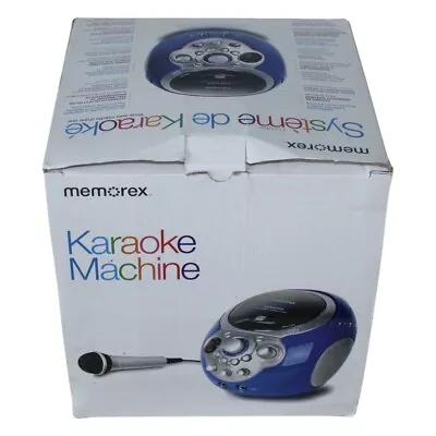 New Open Box Memorex MKS5215 Portable Karaoke Machine Blue CD Player Mic RCA 10  • $19.99