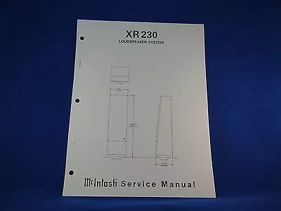 McIntosh XR 230 Service Manual • $12.98