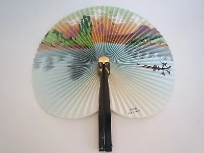 Vintage JAPANESE Hand Painted FOLDING FAN 10  Span 5.75 Inches • $20