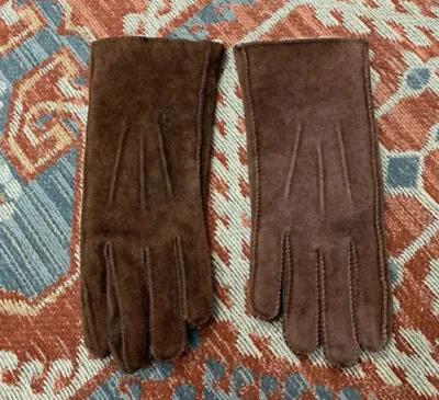 Vintage Gloves 1970s Leather Sherpa Lined Medium • $20