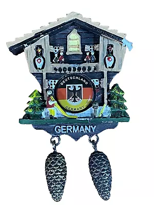 Germany Miniature Cuckoo Clock Frig Magnet 4 X 3.5 In Deutschland Coat Of Arms • $24.95