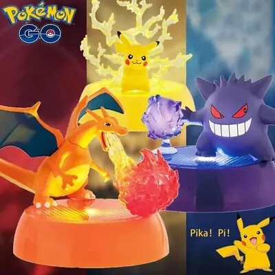 BANDAI LED Shine POKEMON COLLECTION Pikachu Gengar Charizard Mini Figure Toys • $31.90