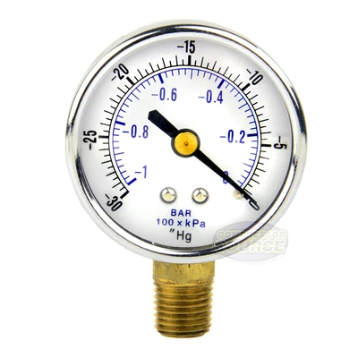 $4.95 • Buy 1/4  NPT Vacuum Air Pressure Gauge 2  Face 0 - 30 PSI Side Bottom Mount