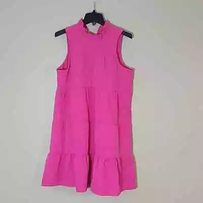 Mud Pie Dress  Flouncy Loose Fit Babydoll Bow Dress Pink Sz M • $39