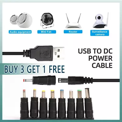 USB-A To 3.5-5.5mm Barrel Jack Male DC 5V Power Charger Plug Adapter Cable Lead~ • £4.06