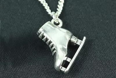 Miniblings Ice Skate Skating Necklace 45cm Eisprinzessin Figure Silver • £25.42