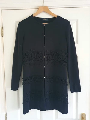 £20 • Buy LUISA SPAGNOLI Ladies Pure New Wool Cardigan In Black Size IT 42/UK 10