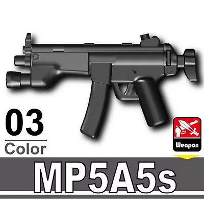 MP5A5S Black Sub Machine Gun Compatible W/toy Brick Minifigures Army SWAT • $1