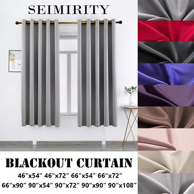 £9.99 • Buy 2 Panel Ready Made Thick Eyelet Blackout Curtains Thermal Ring Top Energy Saving