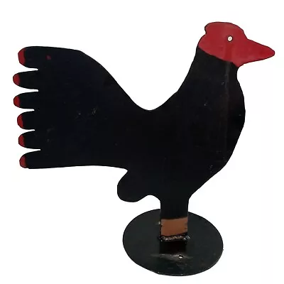 Rooster Chicken Folk Art Sculpture Metal Statue Vintage OOAK Home Yard • $191.99