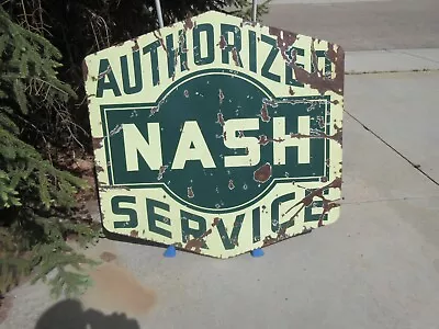 Original Vintage Nash Service Station Porcelain Sign Car Gas Oil • $3000