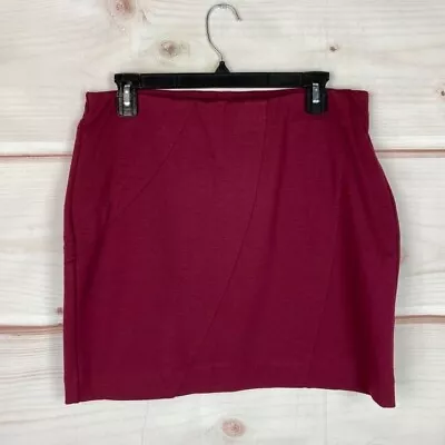 Simply Vera Wang Ponte Knit A-Line Skirt Womens Medium Burgundy Solid Pull On • $11.19