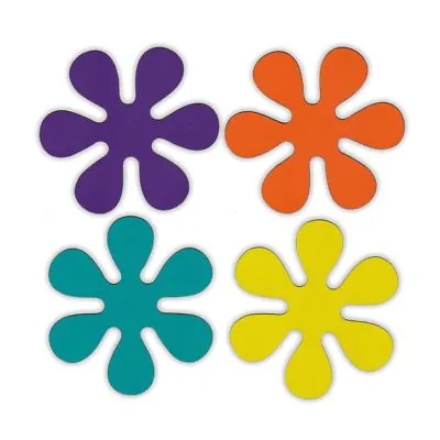 Magnetic Bumper Sticker - Set Of 4 Magnets - 1970s Disco Style Flowers - Magnets • $8.49
