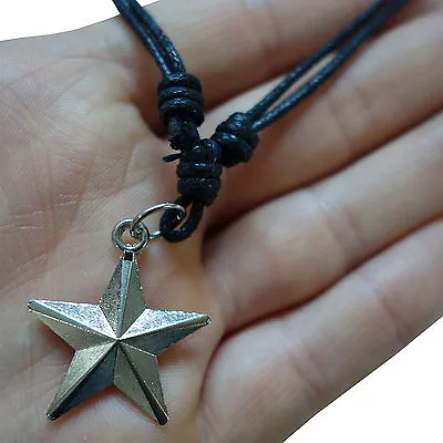 £4.50 • Buy Star Pendant Chain Necklace Choker Mens Ladies Childrens Jewellery Silver Tone