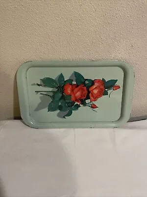 Vintage Metal Serving Tray Floral 14 1/4”x8 3/4” • $5