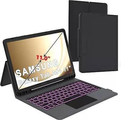Keyboard Case For Samsung Galaxy Tab A9+ A9 Plus 11 : 7 Colors Backlit Trackpad • $52