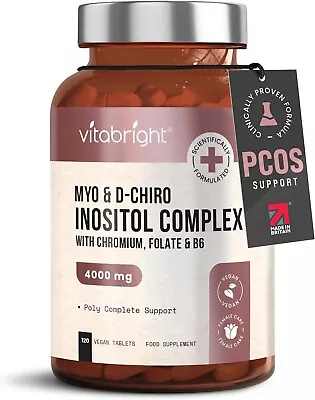 Myo And D-Chiro Inositol Complex - 4000mg Per 4 Tablets - 120 Tablets • £15.25