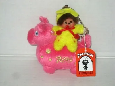 Monchhichi & Rody Pink Key Chain Monchichi Sekiguchi Kiki 8cm Mascot Rare • $19.99