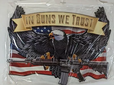 In Guns We Trust Screaming Eagle Metal Tin Sign 19 X 14 • $21.95