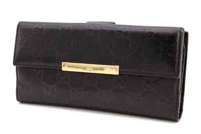 Gucci Wallet Bifold Long Purse GG Guccissima Leather 112715 Black Authentic • $148.99