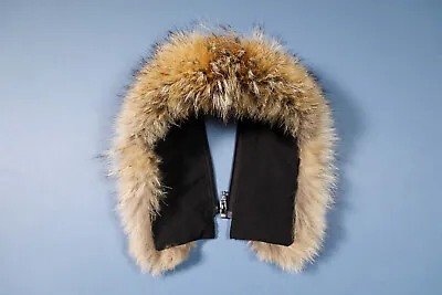 Genuine Canada Goose Coyote Fur Hood Trim Black Zip 20  Long Excellent Cond. • £150