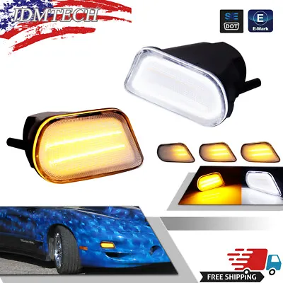 Clear Front Bumper Turn Signal Lights Lamps For 98-02 Pontiac Firebird Trans Am • $74.99