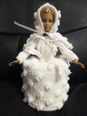 £8.50 • Buy Hand Knitted Winter Doll Toilet Roll Cover With Gift Box