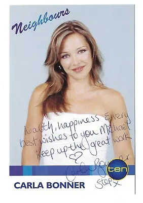 Neighbours - Carla Bonner - Steph Scully - Hand Signed - Dedicated - Cast Card • £22.99