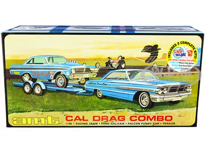 Skill 2 Model Kit Ford Galaxie & Falcon Funny Car & Trailer Set 1/25 Amt Amt1223 • $110.38