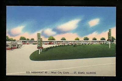 Hotel Motel Postcard Illinois IL St. Elmo Waldorf Motel Steak House Restaurant • $7.99