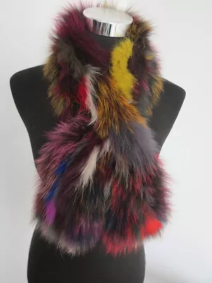 100% Real Fox Fur Scarf / Multicolor Fur Neck Wrap / Fur Cape/shawl  100*15cm • $26