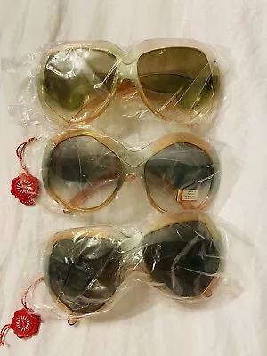 NOS Lot Of 3 VINTAGE Sunglasses Oversized Frames 80s Retro Unisex Rad Mod Groovy • $89.99
