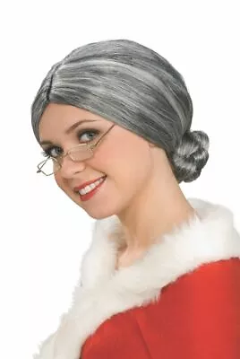 Rubies Old Lady Grandma Mrs. Claus Grey Bun Wig Adult Halloween Costume 50830 • $15.99