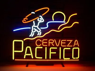 Cerveza Pacifico Surfing Neon Sign 20 X16  Lamp Bar Light Glass Decor Gift Z365 • $134