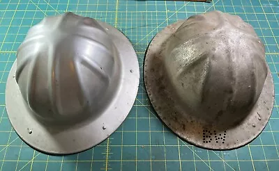 VINTAGE B.F. McDONALD CO Los Angeles ALUMINUM HARD HAT Lot Of 2 1 Liner • $95