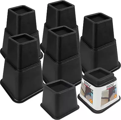 Adjustable Bed Risers 8 Inch Heavy Duty 6 Pack Furniture Risers For Sofas Overs • $59.36