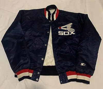 Vintage Rare Chicago White Sox Baseball Men’s Starter SatIn Button Up Jacket Med • $200
