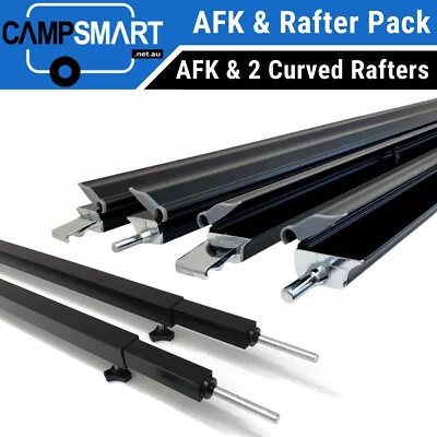 Black Caravan Anti Flap Kit & 2 Rafters Pack For Roll Out Awning Medium To Long • $349