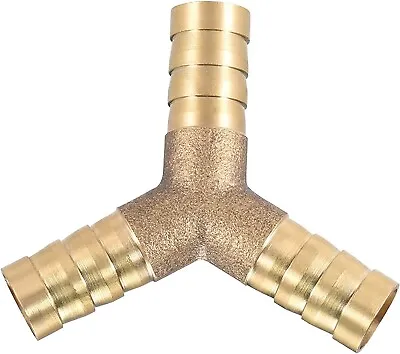 Brass Y Piece 3WAY Joiner Fuel Hose Tee Connector Fitting Air Water Gas 8mm • £8.89