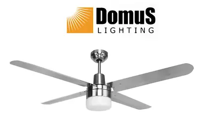 $125 • Buy Stainles Steel 60Watt Domus Viento Fan With Light E27 1YR Back To Base Warranty 